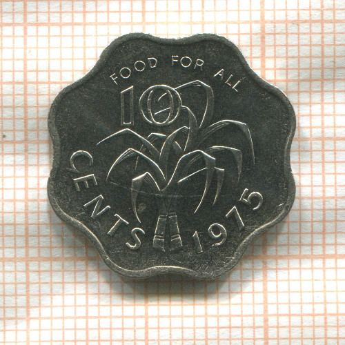 10 центов. Свазиленд. F.A.O. 1975г