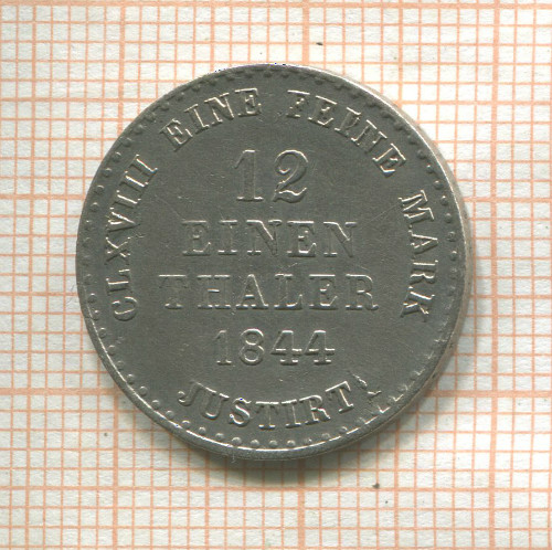 1/12 талера. Ганновер 1844г