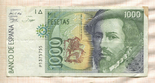 1000 песет. Испания 1992г