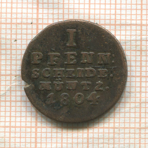 1 пфенниг. Брауншвейг-Каленберг-Ганновер 1804г