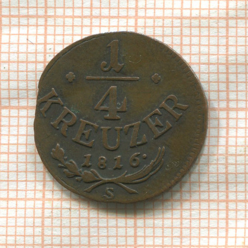 1/2 крейцера. Австрия 1816г