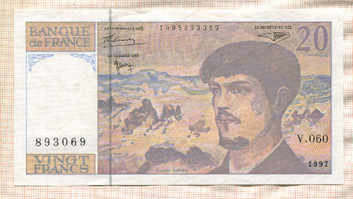 20 франков. Франция 1997г