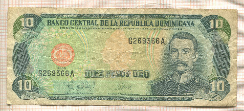 10 песо. Доминикана 1998г