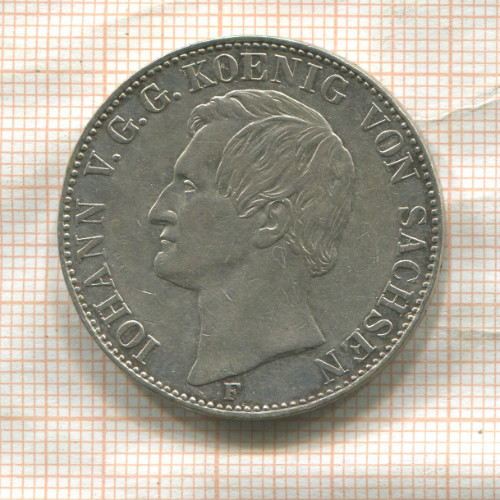 1 талер. Саксония 1858г