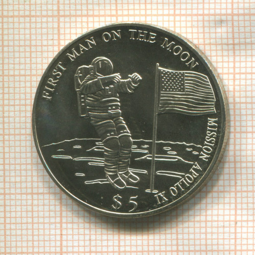 5 долларов. Либерия 2000г