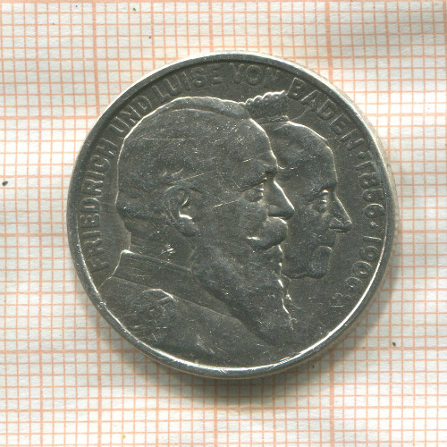 2 марки. Баден 1906г