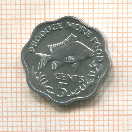 5 центов. Сейшелы. F.A.O. 1977г