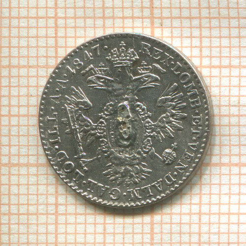 3 крейцера. Австрия (следы припоя) 1847г