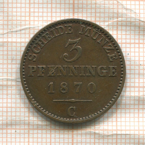 3 пфеннинга. Пруссия 1870г