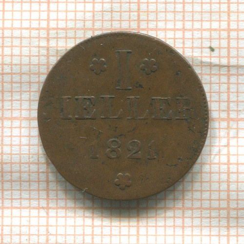 1 геллер. Франкфурт 1821г