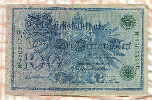 100 марок. Германия 1908г
