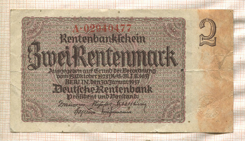 2 марки. Германия 1937г