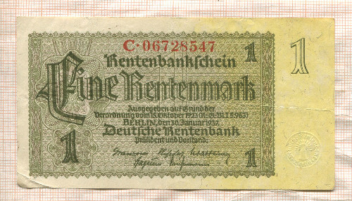 1 марка. Германия 1937г