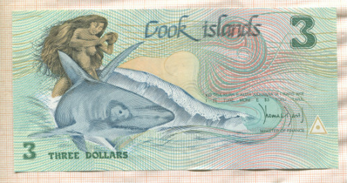3 доллара. Острова Кука 1987г