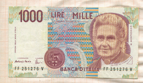 1000 лир. Италия 1990г