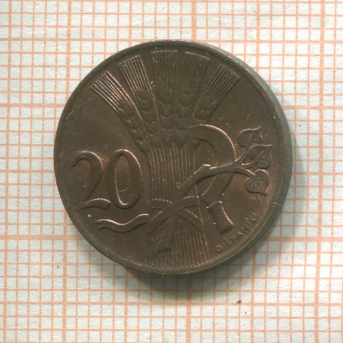 20 геллеров. Чехословакия 1948г