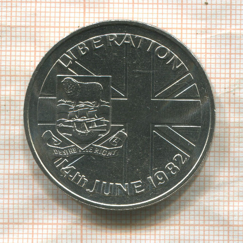 50 пенсов. Фолклендские острова 1982г