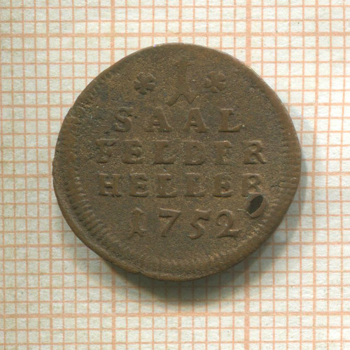 1 геллер. Саксен-Кобург-Заальфельд 1752г