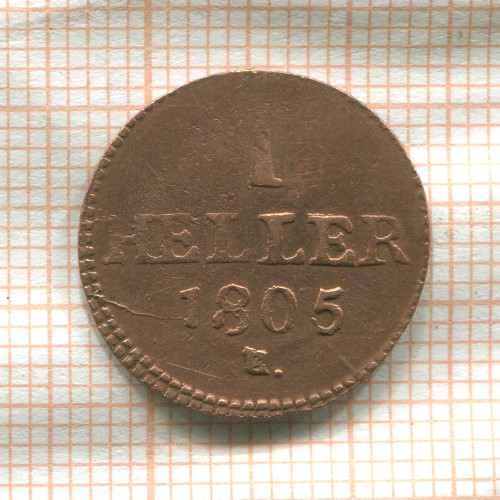 1 геллер. Саксония 1805г