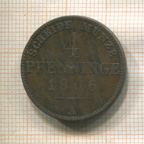 4 пфеннинга. Пруссия 1856г