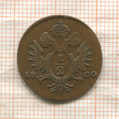 1/2 крейцера. Австрия 1800г