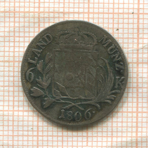 6 крейцеров. Бавария 1806г