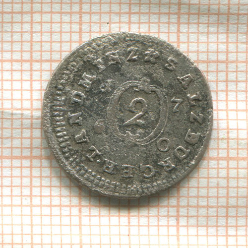 2 крейцера. Зальцбург 1760г