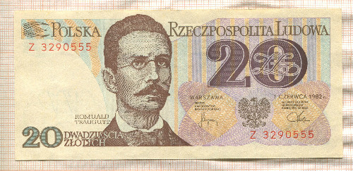 20 злотых. Польша 1982г