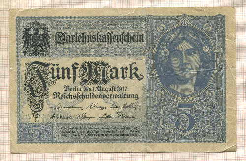 5 марок. Германия 1917г
