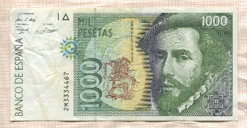 1000 песет. Испания 1992г