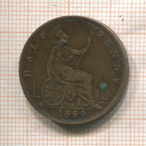 1/2 пенни. Великобритания 1889г