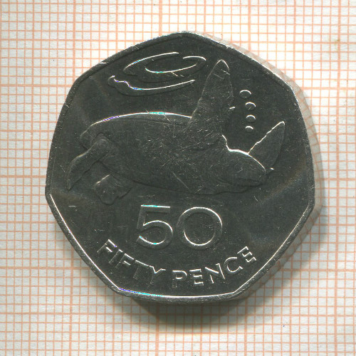 50 пенсов. Остров Св.Елены и острова Вознесения. F.A.O. 1984г