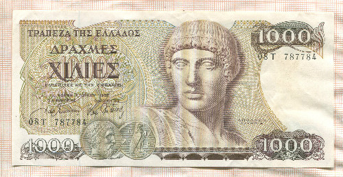 1000 драхм. Греция 1987г