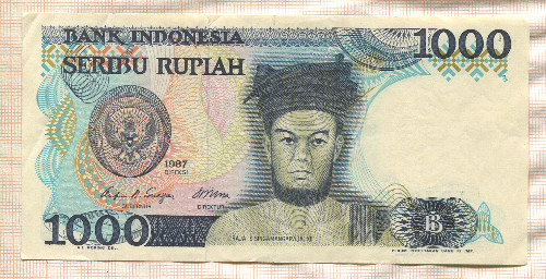 1000 рупий. Индонезия 1987г