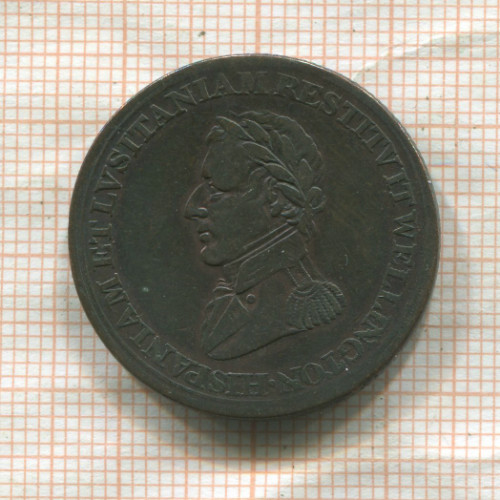 1/2 пенни. Нижняя Канада. Токен посвящен победам Велингтона 1812г