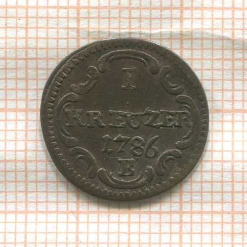 1 крейцер. Бранденбург-Ансбах 1786г