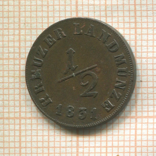 1/2 крейцера. Саксен-Майнинген 1831г
