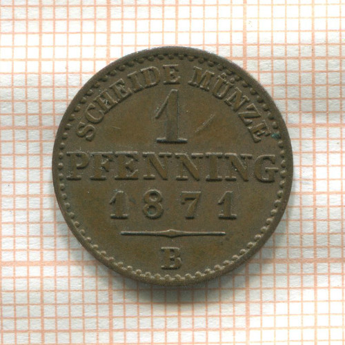 1 пфеннинг. Пруссия 1871г