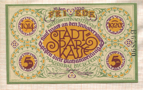 5 марок. Германия 1920г