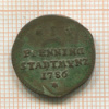 1 пфеннинг. Аугсбург 1786г