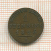 1 пфенниг. Пруссия 1845г