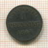 1 пфеннинг. Бавария 1864г