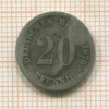 20 пфеннигов. Германия 1875г