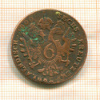 6 крейцеров. Австрия 1800г