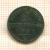 2 пфеннинга. Пруссия 1858г