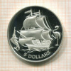 5 долларов. Багамы. ПРУФ 1993г