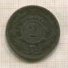 2 сентесимо. Уругвай 1869г