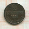 2 пфеннига. Ганновер 1863г