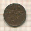 1 гелер. Франкфурт 1821г