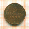 3 пфеннинга. Пруссия 1873г